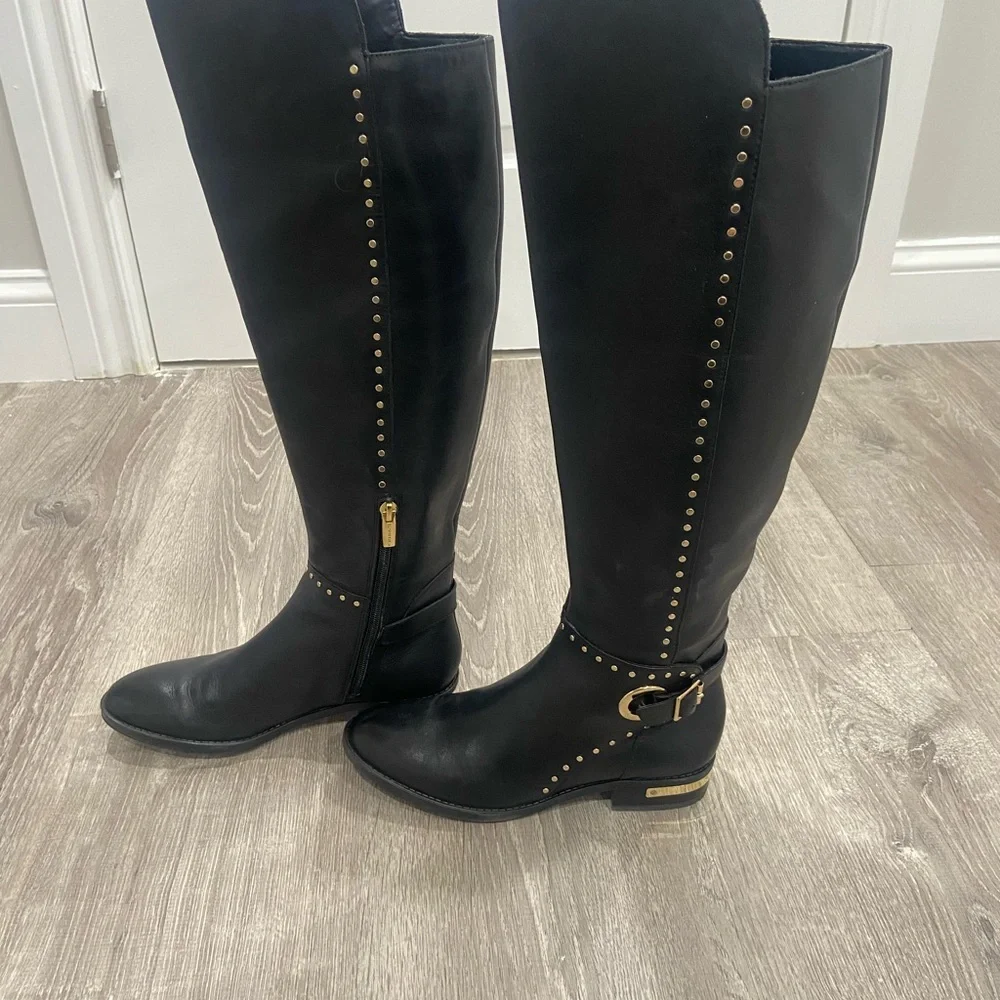 Knee-High Leather Boots Vince Camuto size 6 1/2 black - Picture 13 of 14